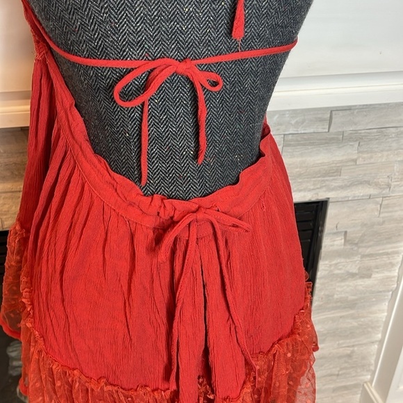 Womens Summer Halter Deep V Neck Sexy Patchwork Mini Short Dress Size Small - Picture 8 of 9